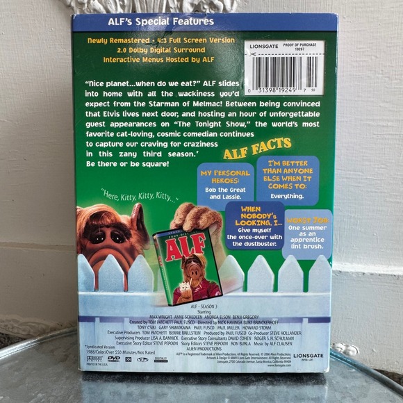 ALF Season 3 Four Disc Set DVD Lionsgate TV Show Comedy 2006 - Picture 2 of 6